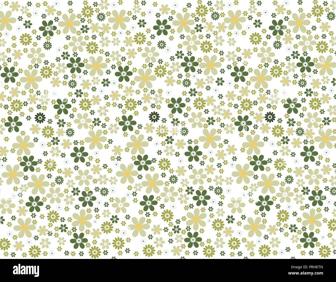 Seamless Green Floral Wallpaper Stock Vector Image Art Alamy