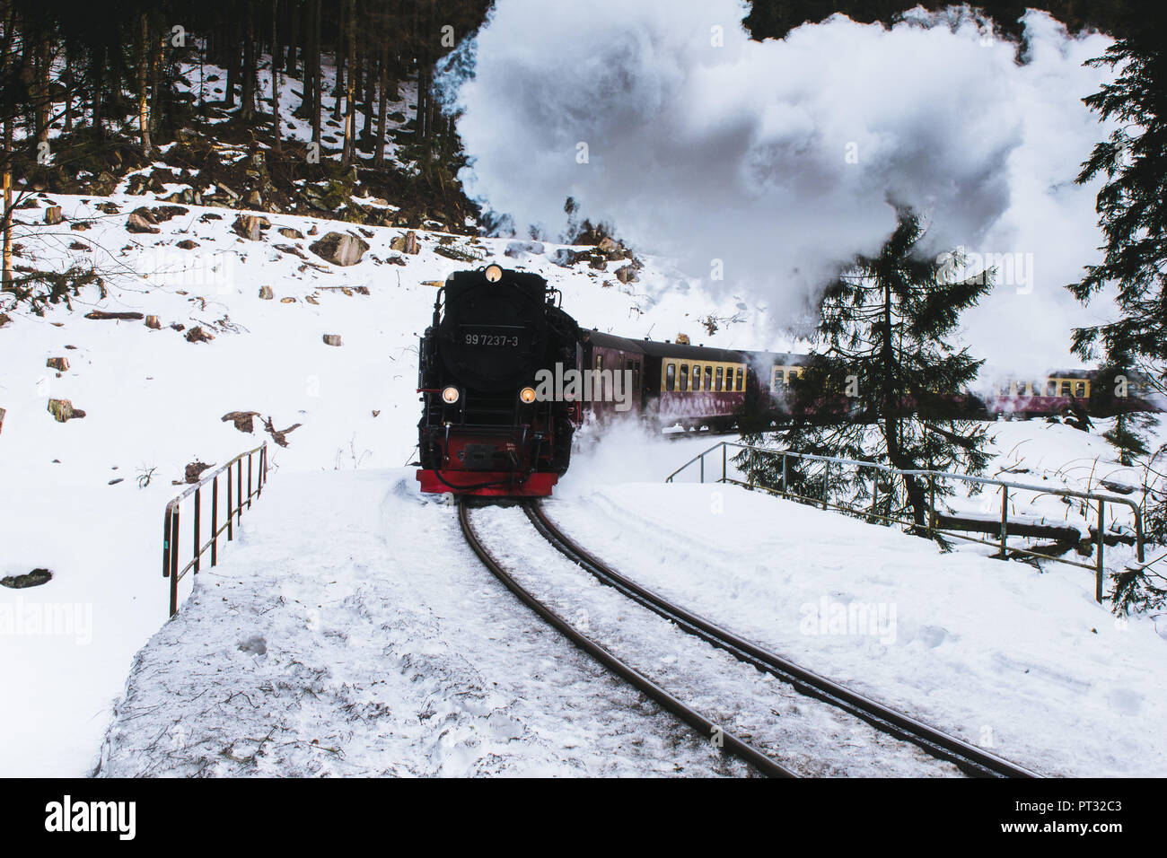 Germany Saxony Anhalt Harz Mountains Brocken Narrow Gauge Railway