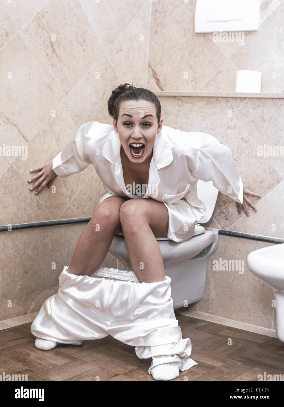 Girl woman peeing washroom bathroom toilet