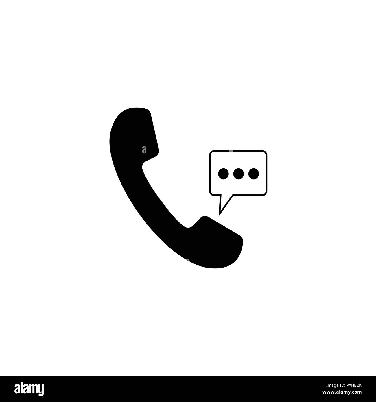 Phone Icon Sign Handset Vector Illustration Flat Design Stock Vector