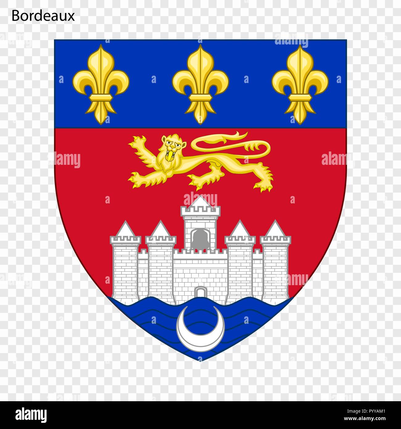 Emblem Of Bordeaux City Of France Vector Illustration Stock Vector