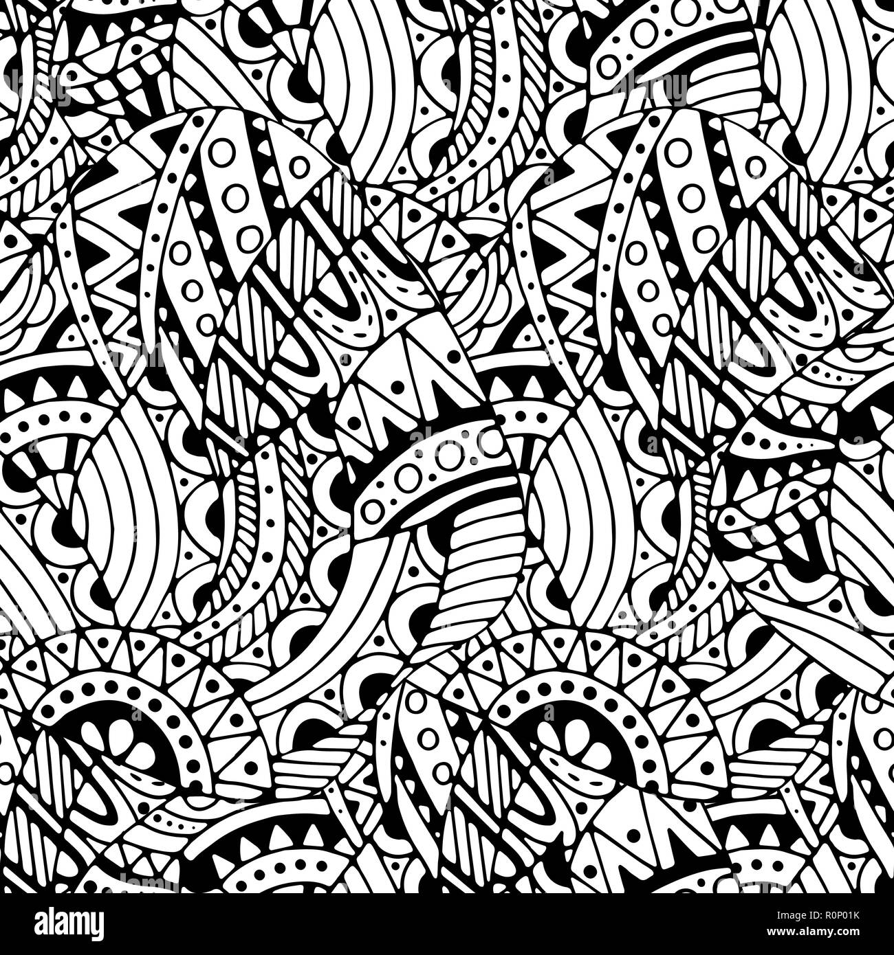 Seamless Pattern With Ethnic Elements Ornate Beautiful Patterns