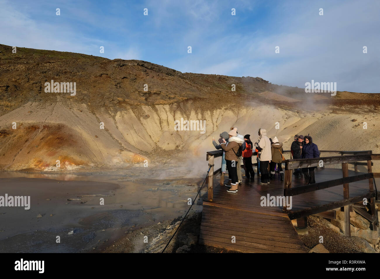 Viewing Geothermal Hot Spring Stock Photo Alamy