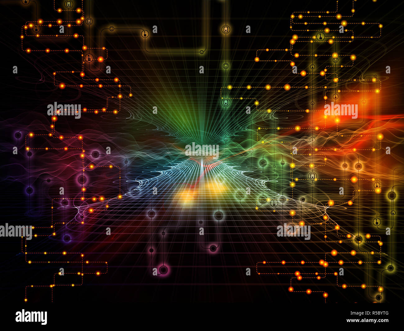 Visualization Of Data Transfers Stock Photo Alamy