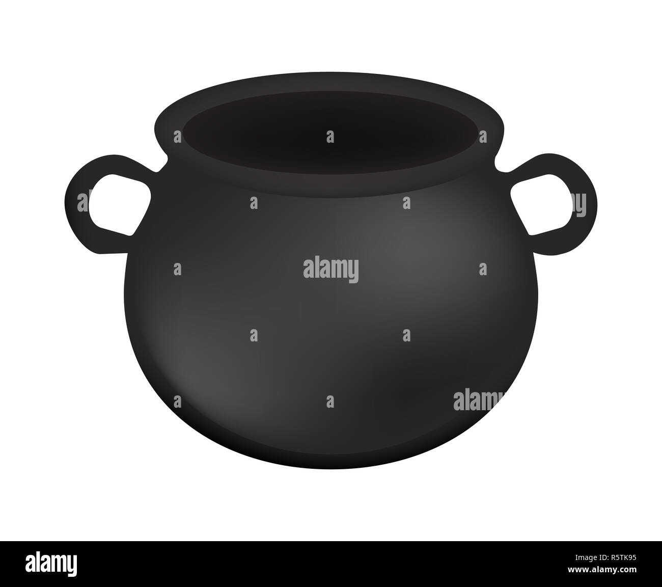 Empty Witch Cauldron Pot Realistic Vector Illustration Isolated On