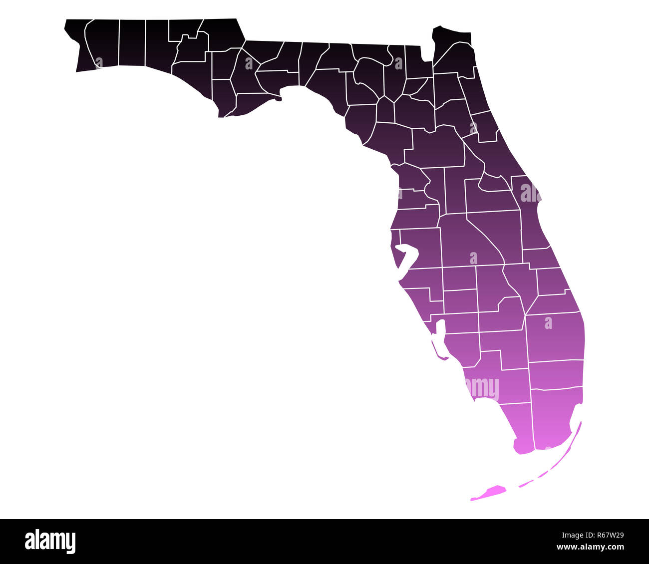 Florida Counties Map Hi Res Stock Photography And Images Alamy