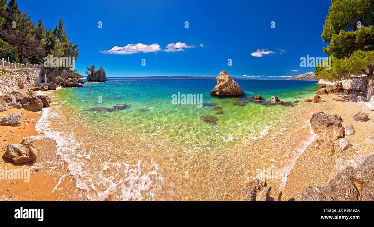 Idyllic Beach In Brela Panoramic View Punta Rata Beach In Dalmatia