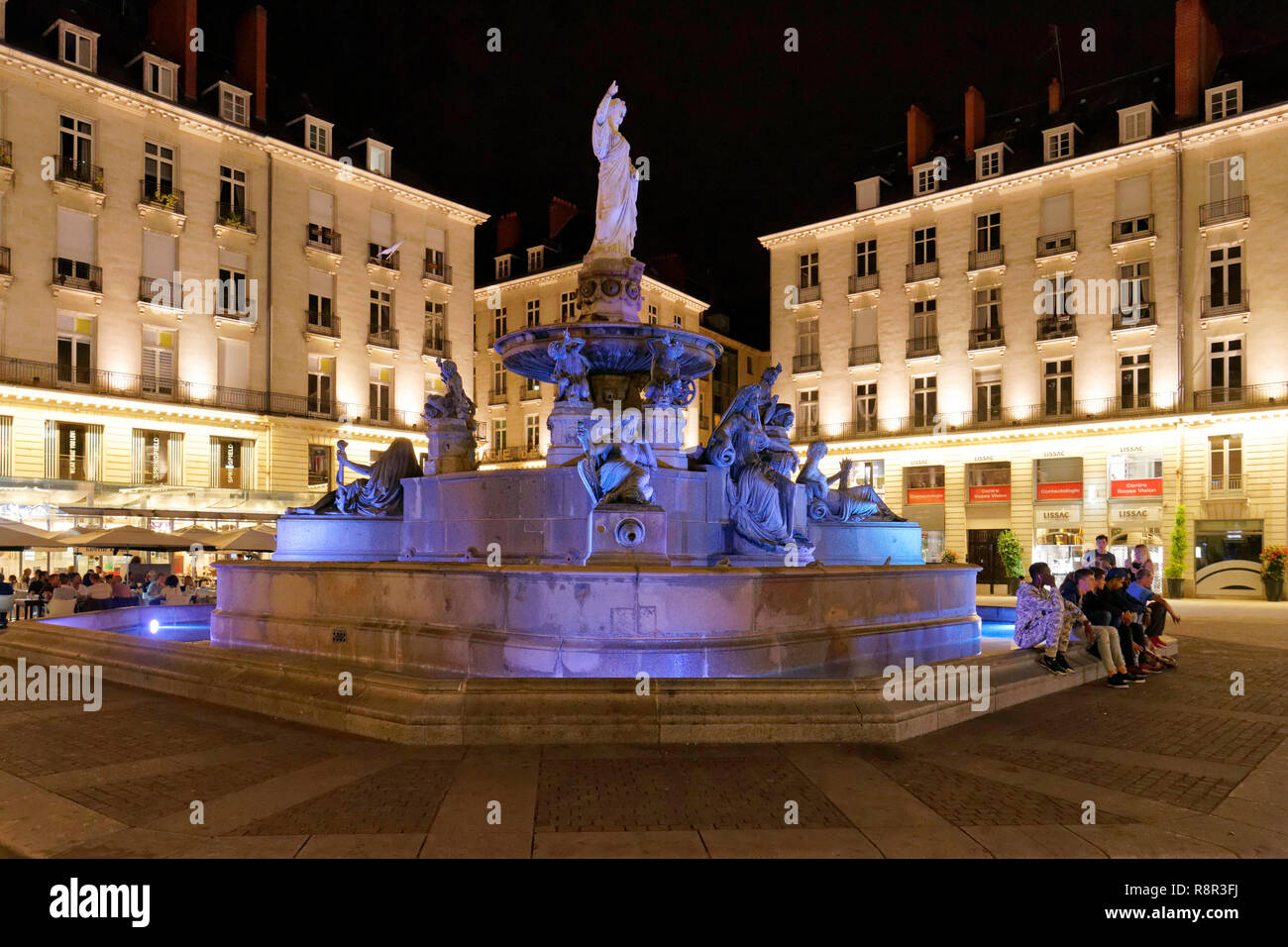 France Loire Atlantique Nantes Place Royale And Fountain Stock Photo