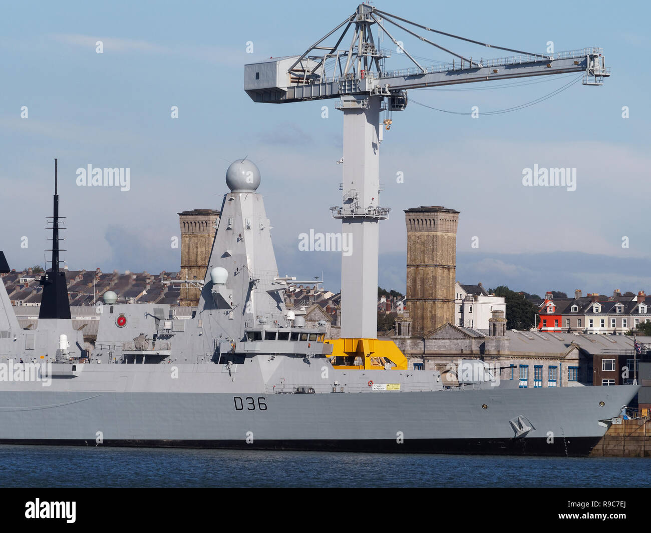 Hms Defender Type Warship At Plymouth Naval Dockyard A Daring Class