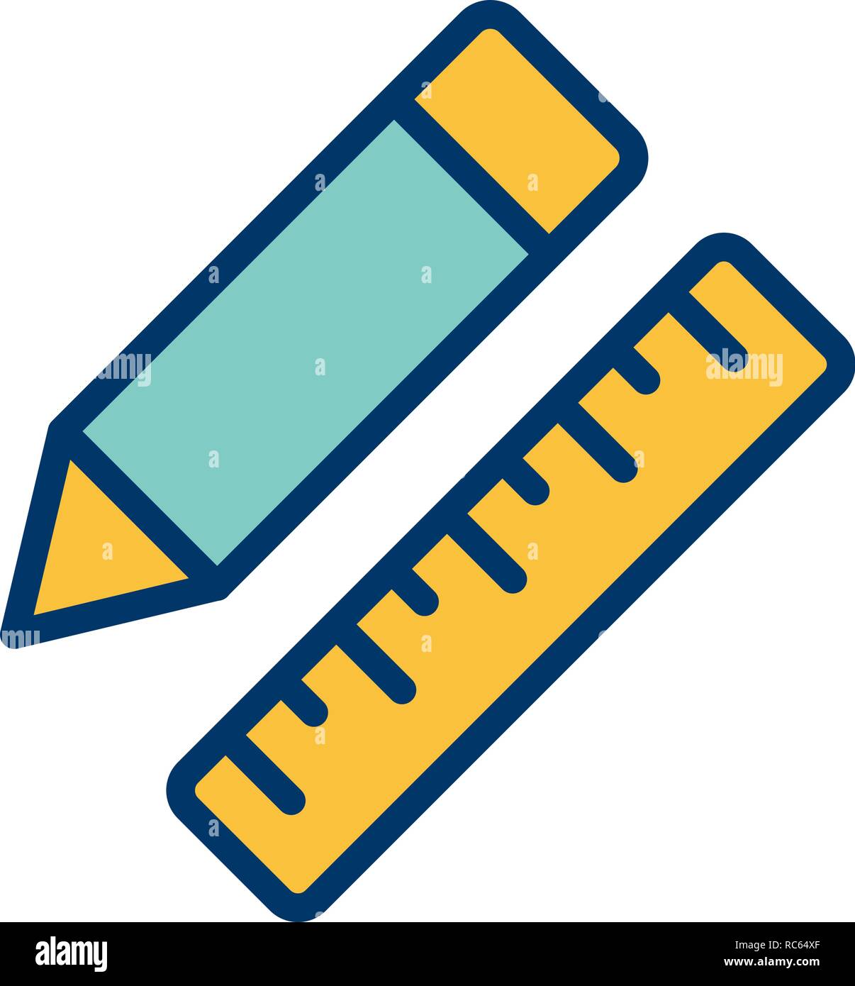 Vector Pencil Ruler Icon Stock Vector Image Art Alamy