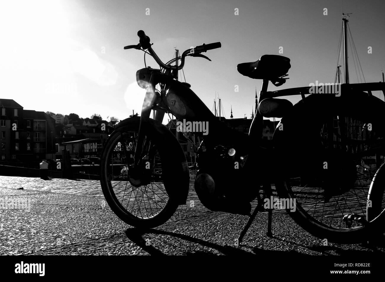 A Parked Scooter On The Roadside Stock Photo Alamy