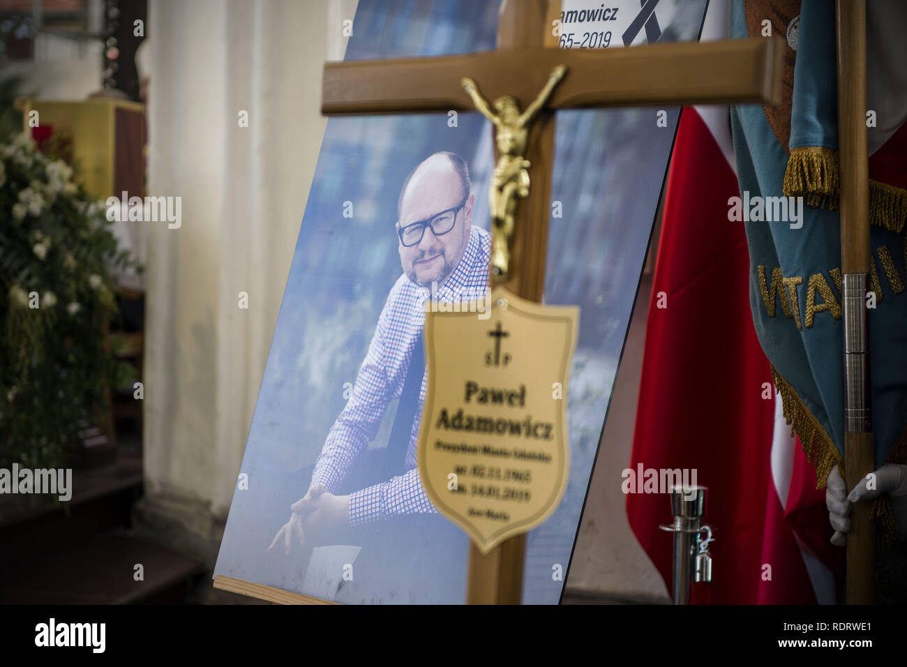 January 19 2019 Gda Sk Poland Pawel Adamowicz Portrait Seen At St