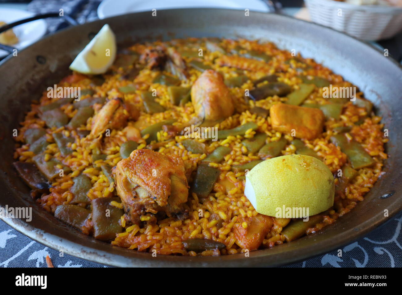 Traditional Rabbit And Chicken Paella In Valencia Stock Photo Alamy