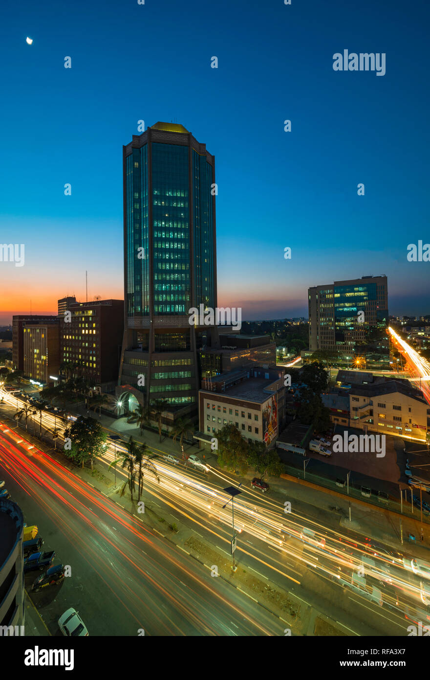 Zimbabwe S Reserve Bank Seen In The Glow Of Sunset Harare Stock Photo