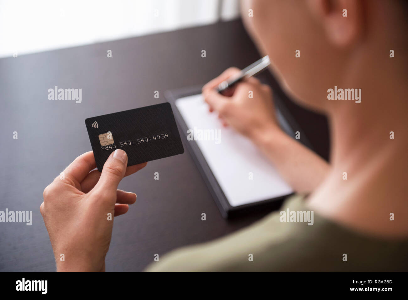 Close Up Of Hand Holding Credit Card Stock Photo Alamy