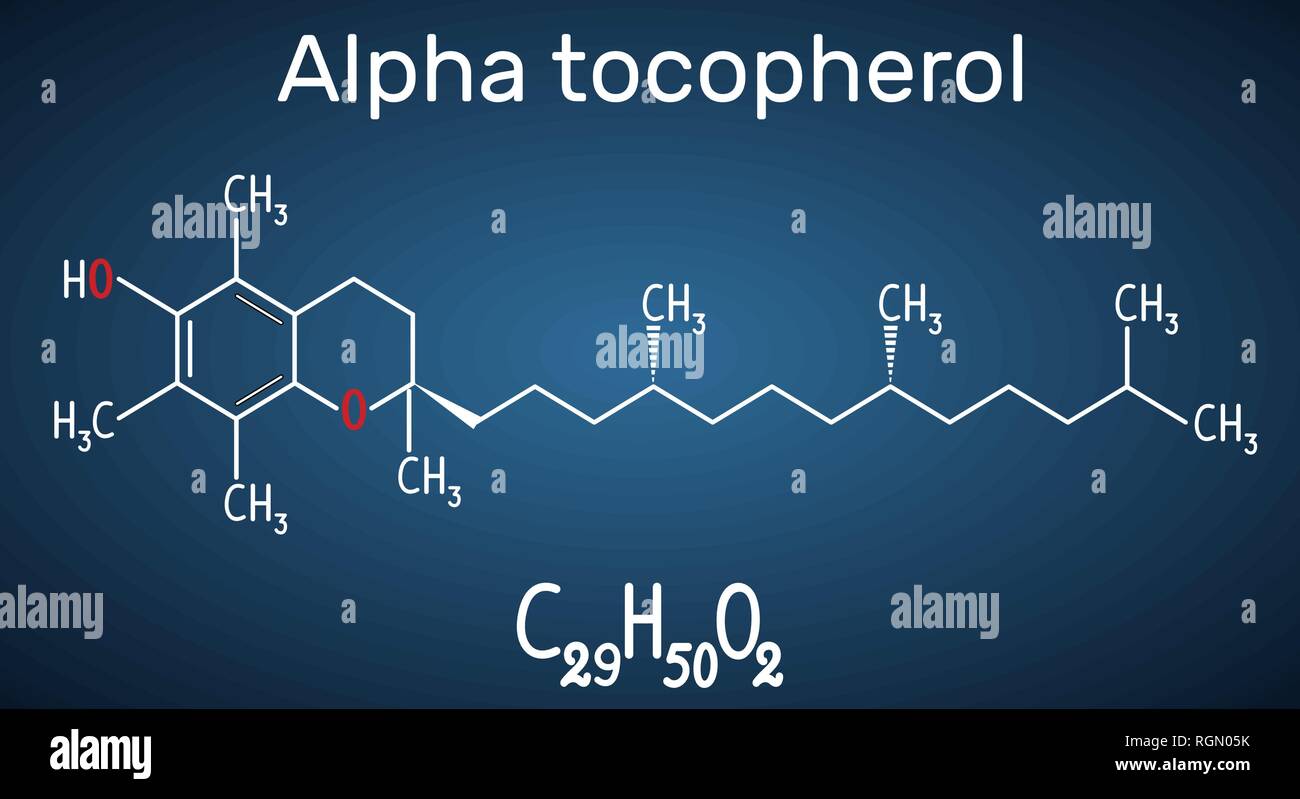 Alpha Tocopherol Vitamin E Molecule Structural Chemical Formula And