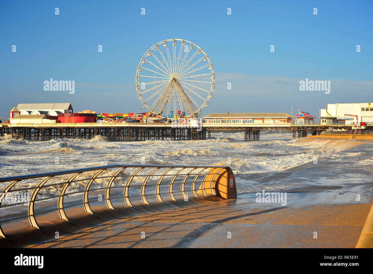 Rough Sea At Blackpool UK Stock Photo Alamy