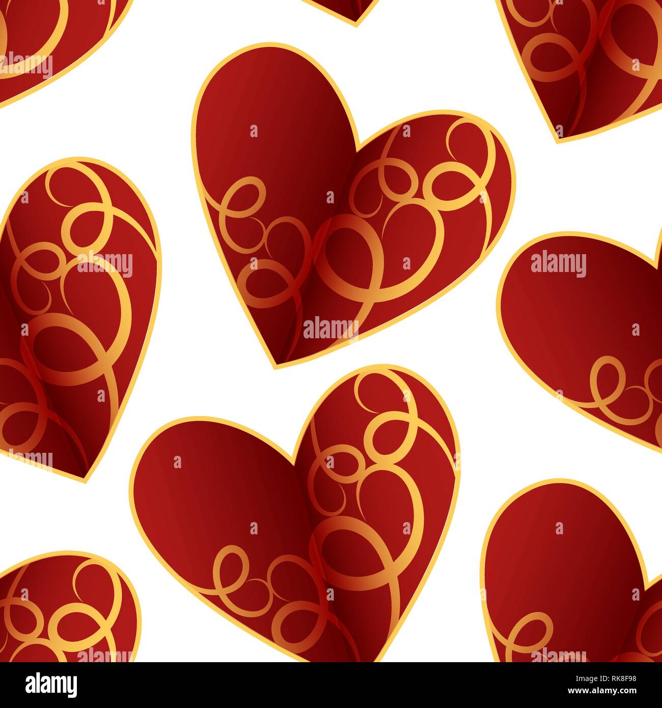 Vector Seamless Pattern With Heart Stock Vector Image Art Alamy