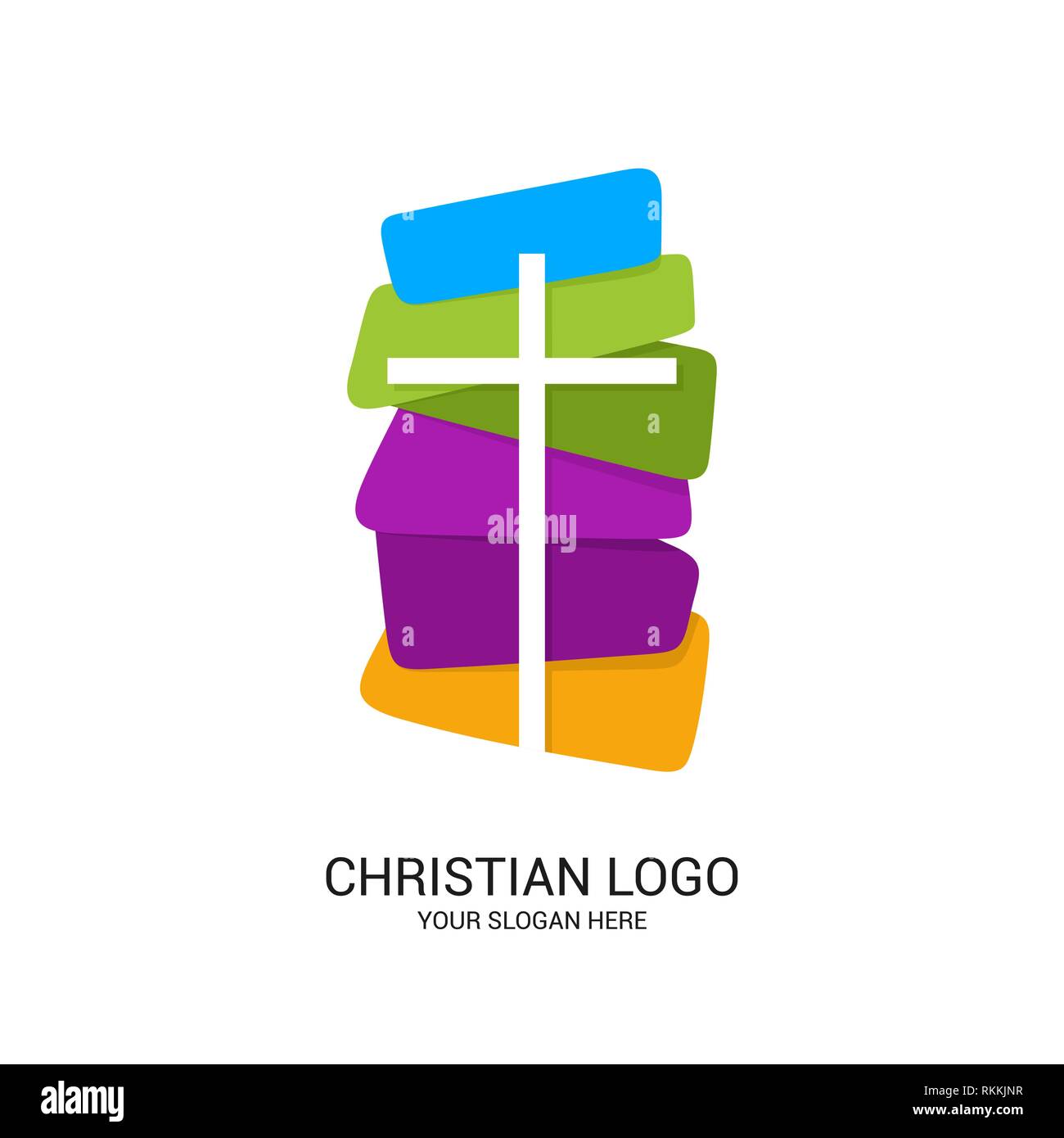 Christian Church Logo Bible Symbols Cross Of Jesus Christ And Color