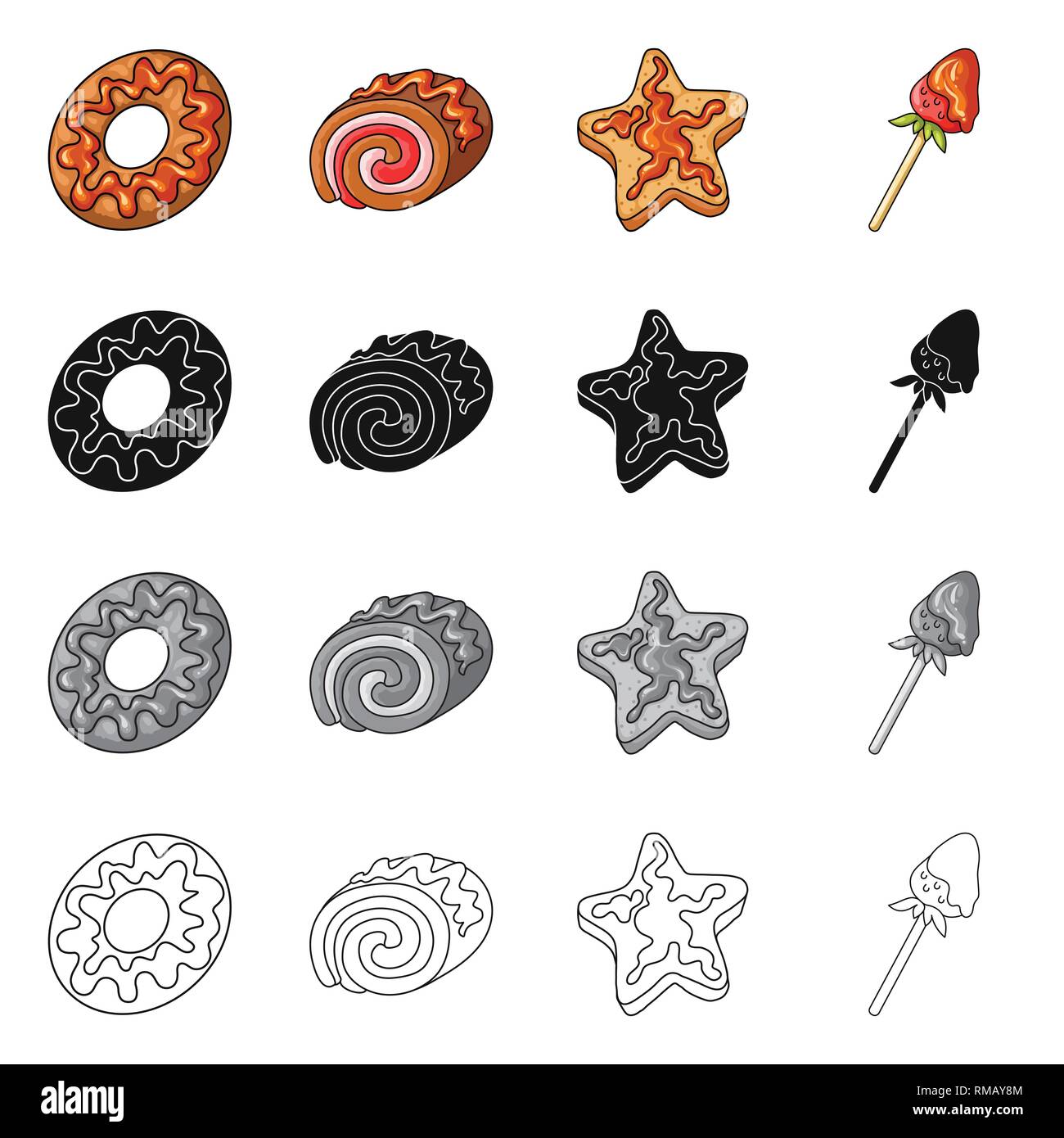 Vector Illustration Of Confectionery And Culinary Icon Collection Of