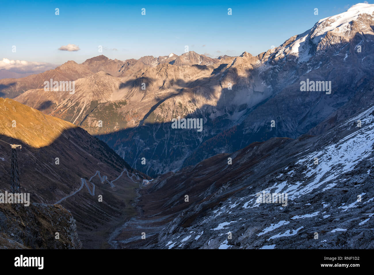 Italy Stelvio National Park Famous Road To Stelvio Pass In Ortler