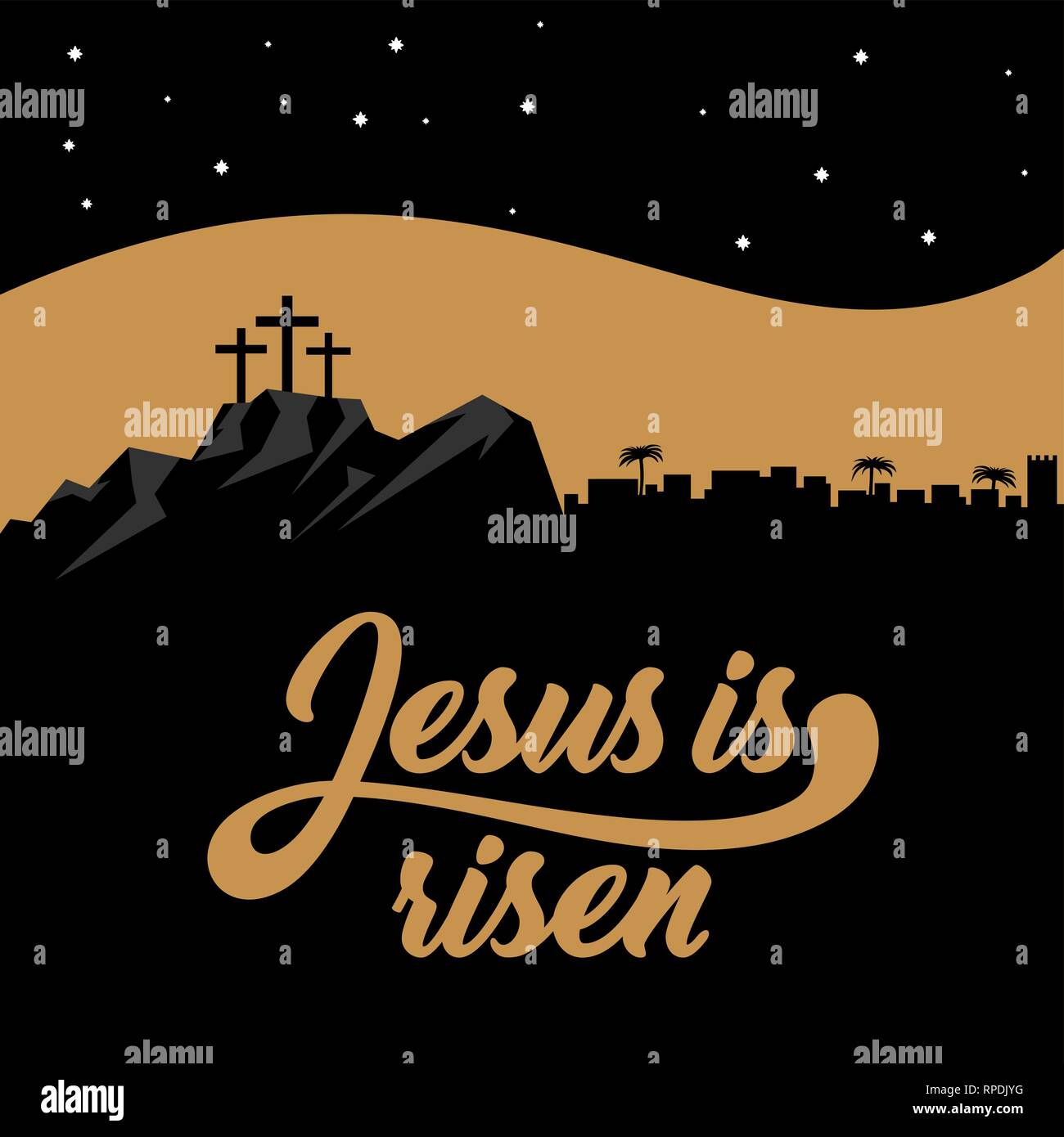 Easter Illustration Jesus Christ Is Risen Stock Vector Image Art Alamy