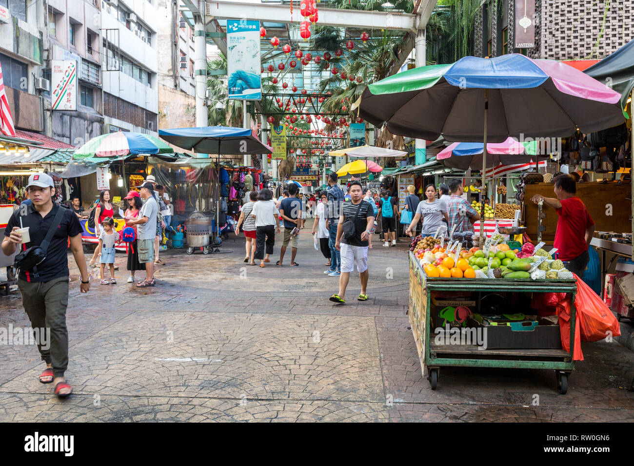 Jalan Petaling Street Market Chinatown Kuala Lumpur Malaysia Stock