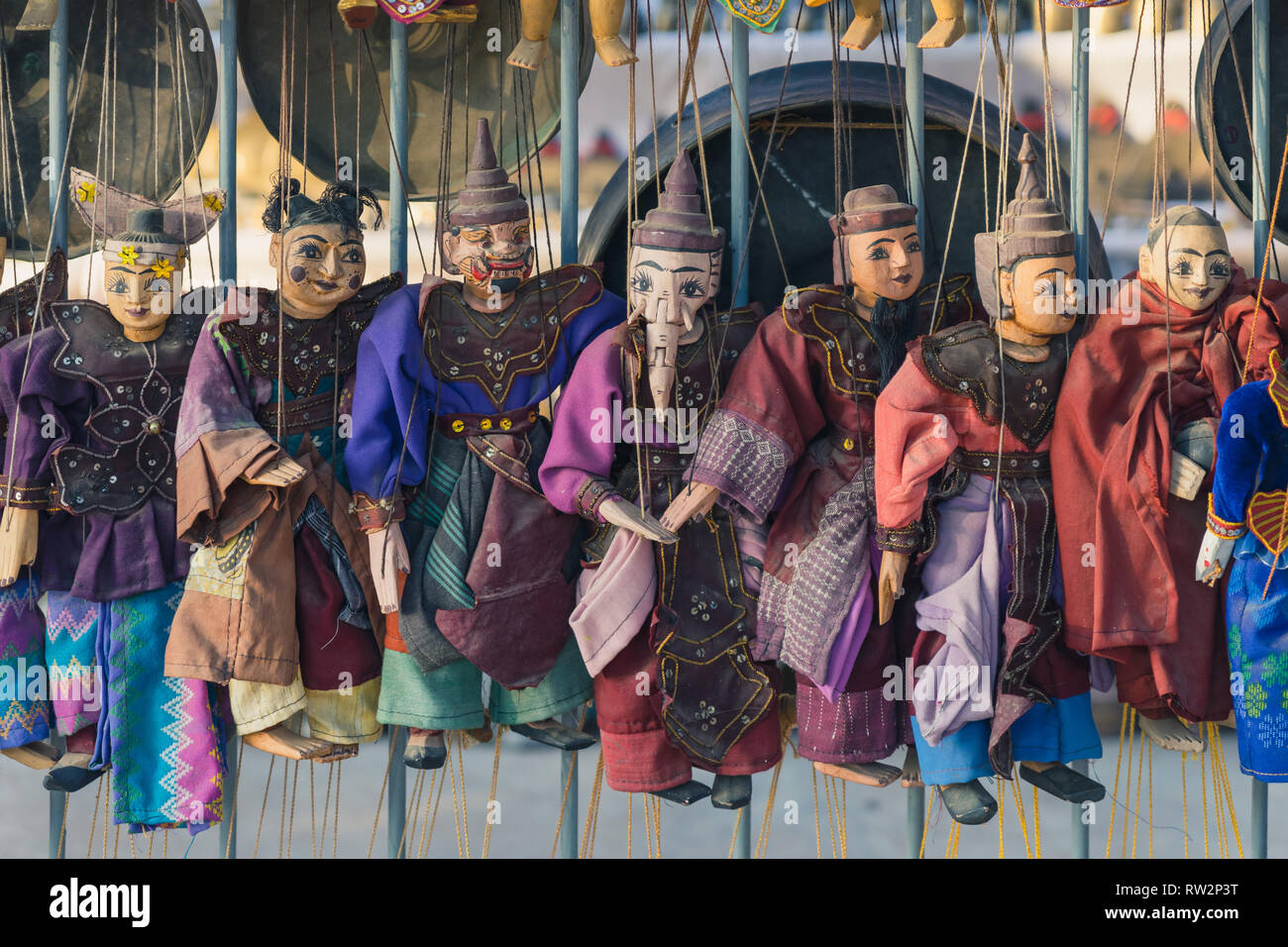 Traditional Handicraft Puppets For Sale In The Ancient Pagoda In Bagan