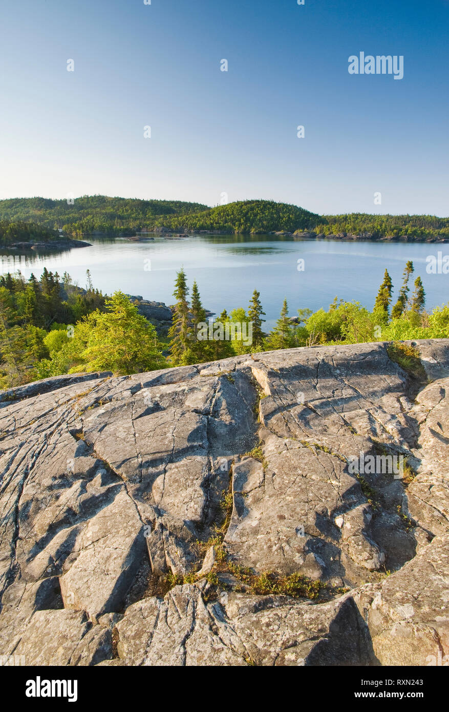 Shoreline Pukaskwa National Park Lake Superior Ontario Canada Stock