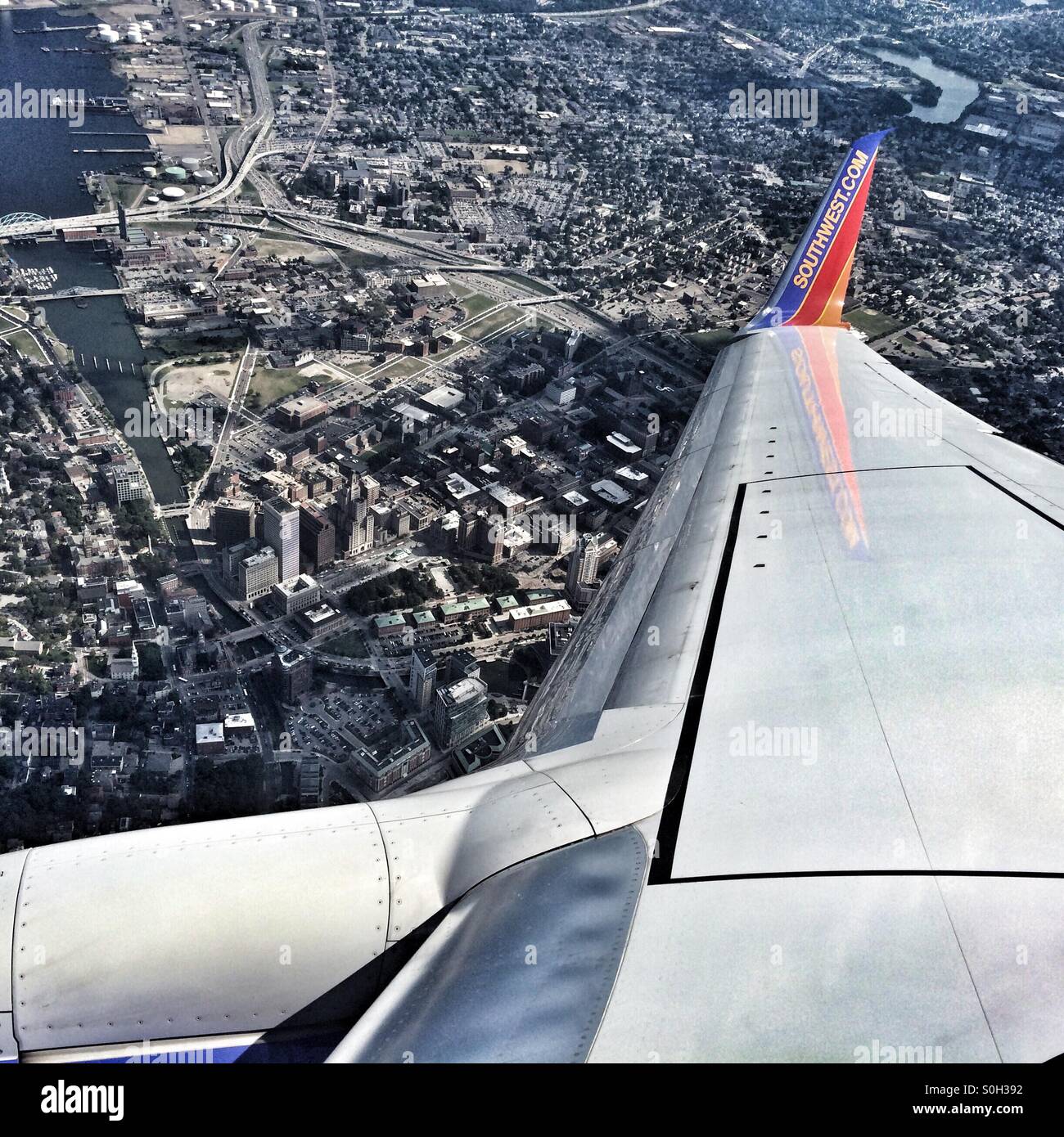 southwest-airlines-flying-over-providenc