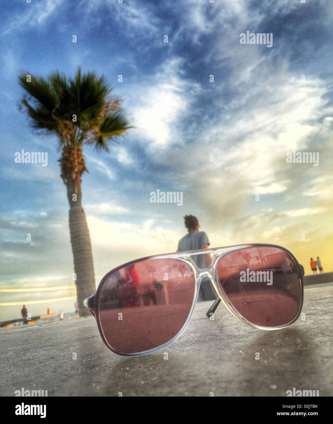 Sunglasses View At A California Beach Stock Photo, Royalty Free Image