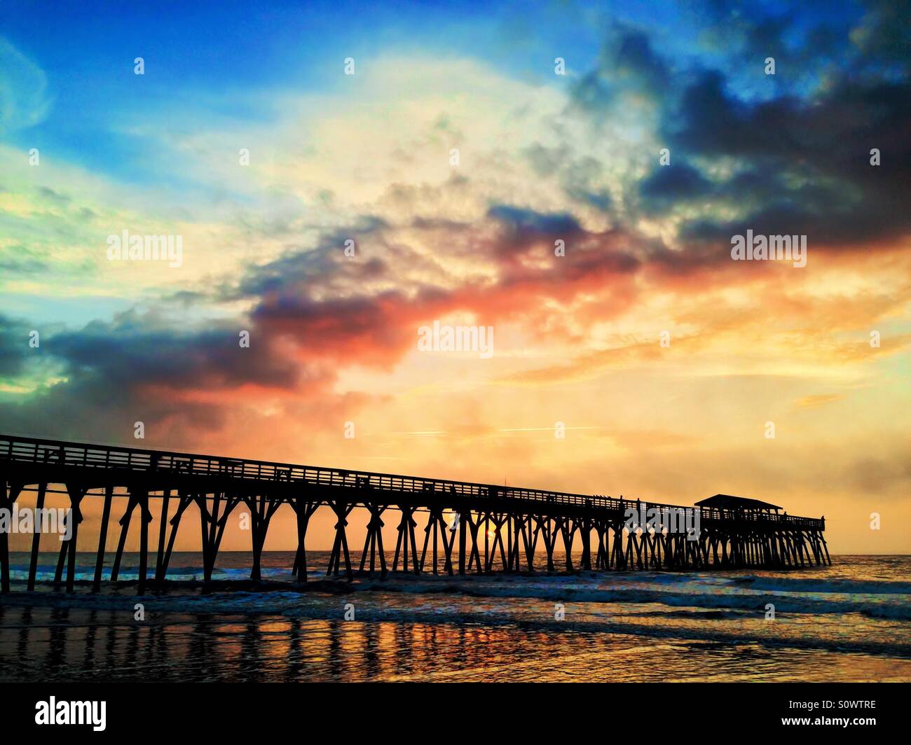 Sunrise At Myrtle Beach State Park Pier In Myrtle Beach South Carolina