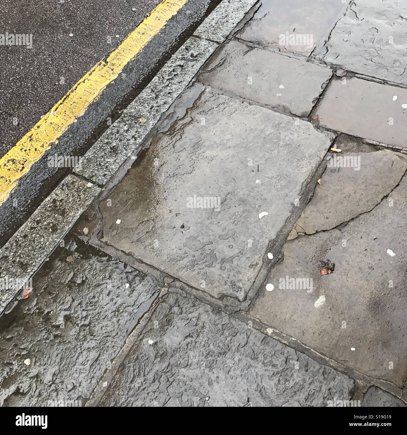 Wet Flagstones Stock Photo Alamy