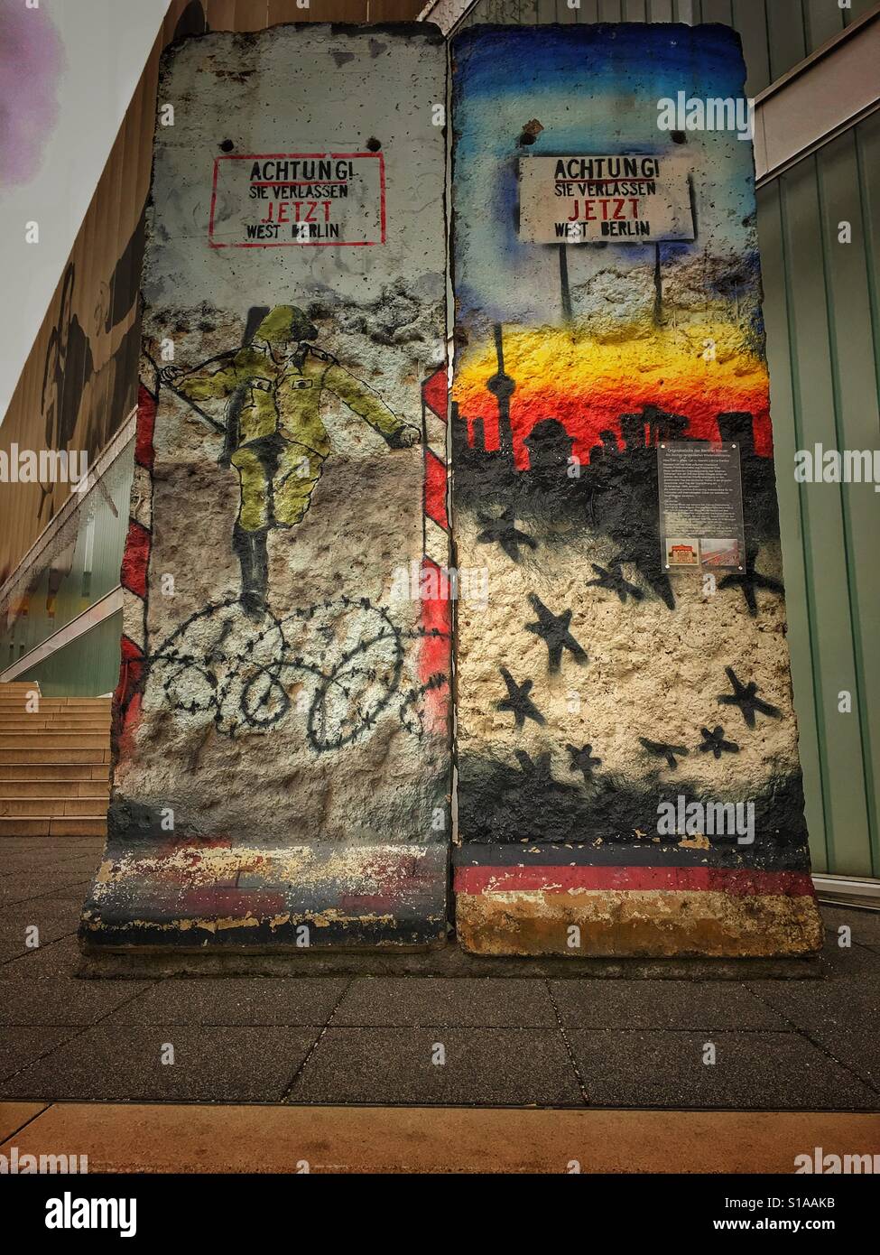 An original pieces of the Berlin Wall Stock Photo, Royalty Free Image