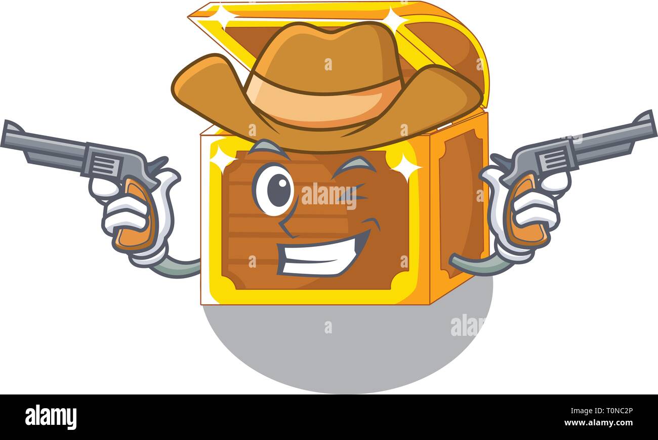 Cowboy Treasure Underwater Isolated With The Mascot Stock Vector Image