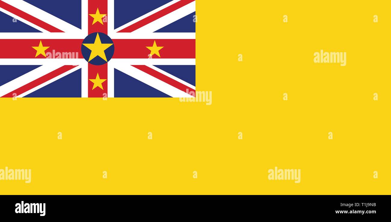 Flag Niue In Official Rate And Colors Vector Stock Vector Image Art