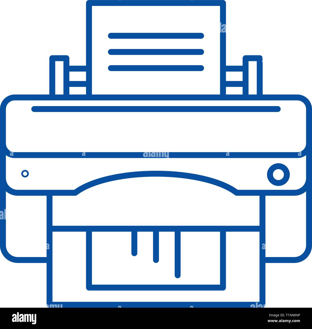 Office Printer Line Icon Concept Office Printer Flat Vector Symbol