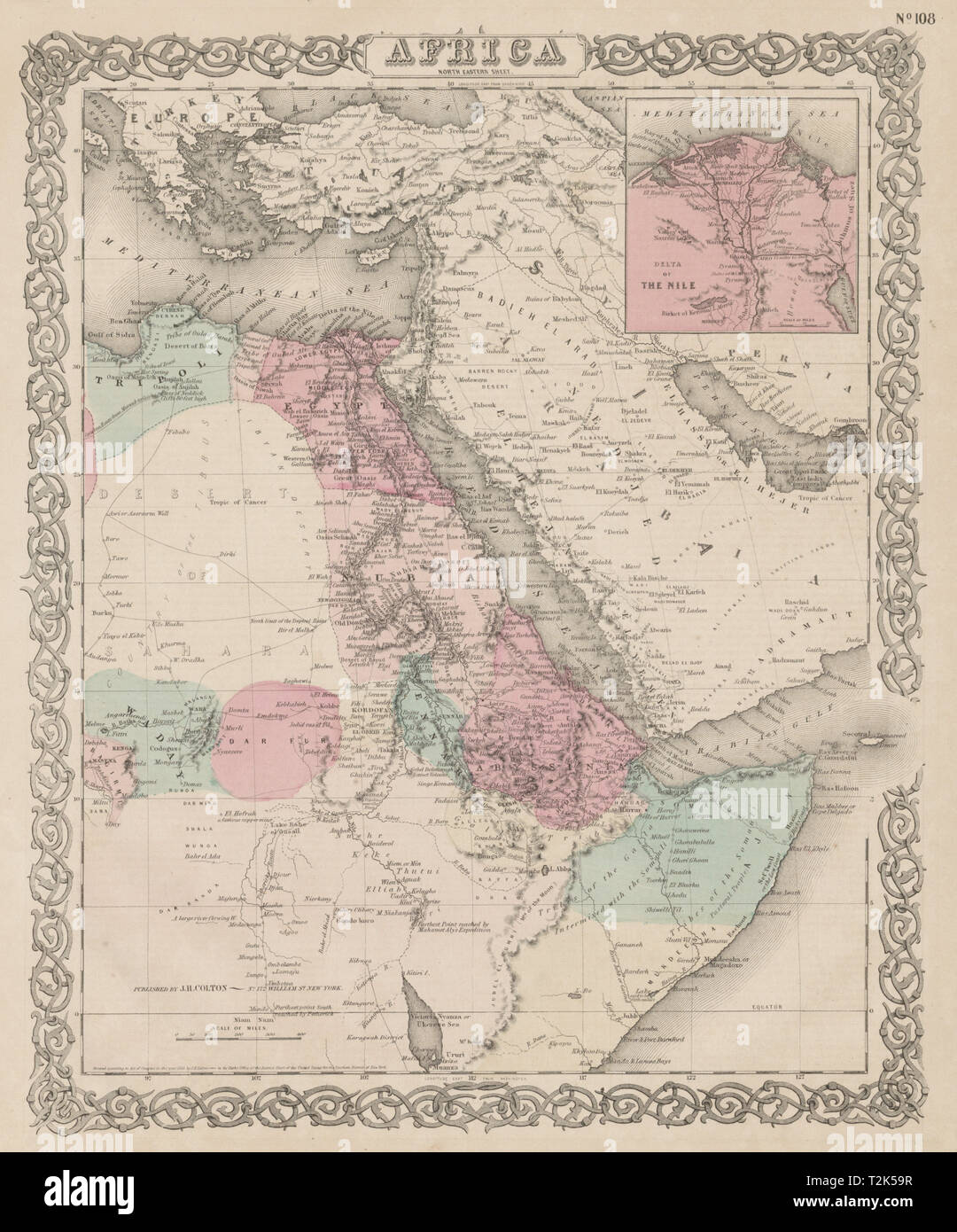 North East Africa Egypt Abyssinia Ethiopia Somalia Arabia Colton