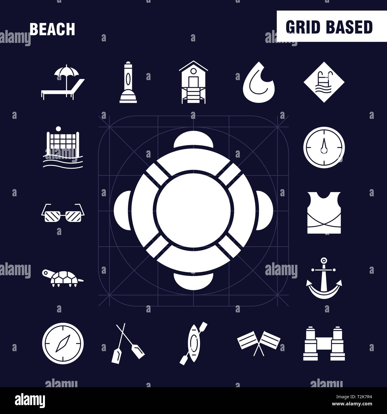 Beach Solid Glyph Icon For Web Print And Mobile Ux Ui Kit Such As