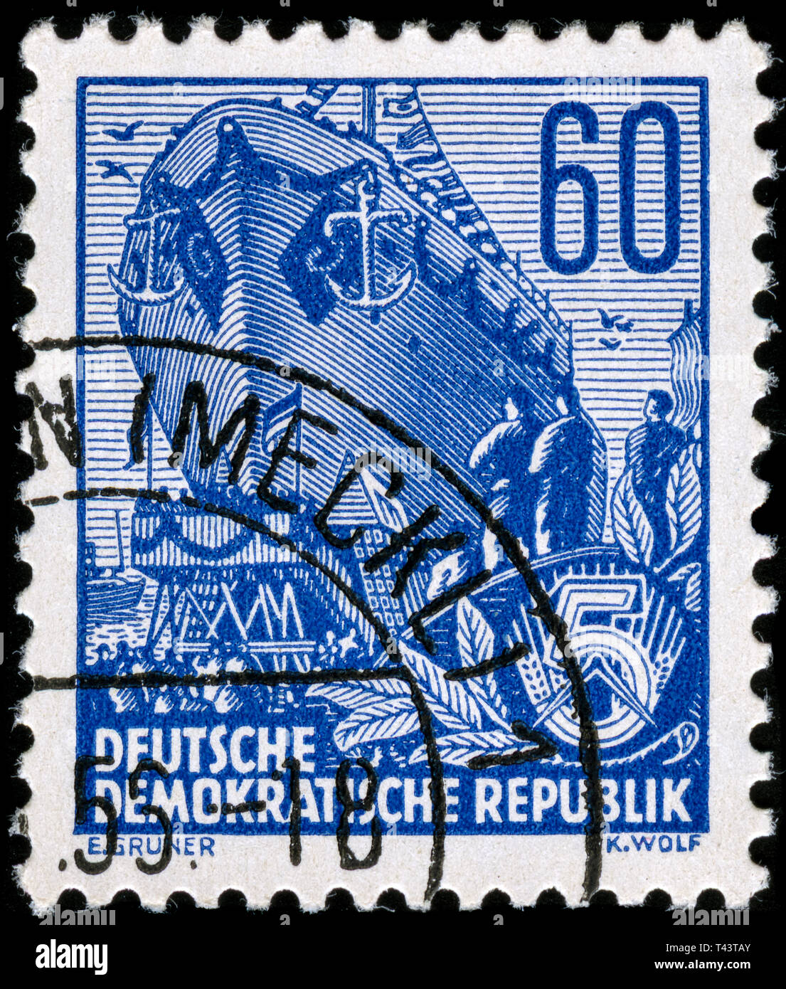 Postage Stamp From East Germany DDR In The Five Year Plan Series