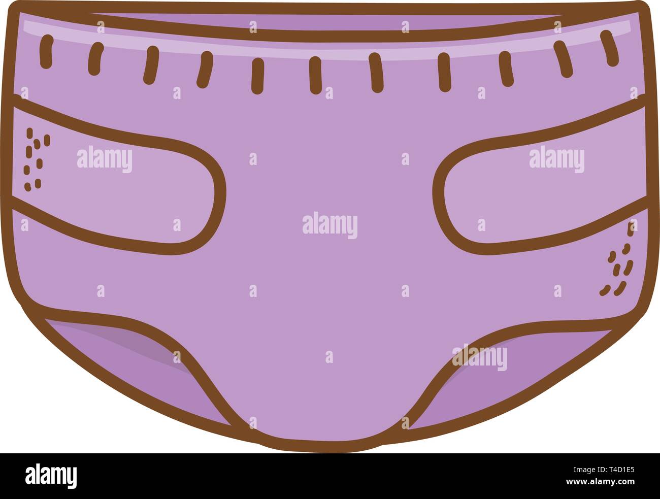 Cute Baby Shower Element Diaper Cartoon Vector Illustration Graphic