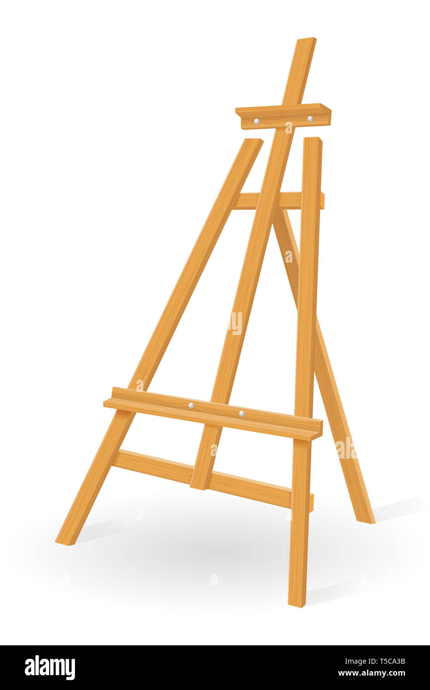 Wooden Easel For Painting And Drawing Vector Illustration Isolated On