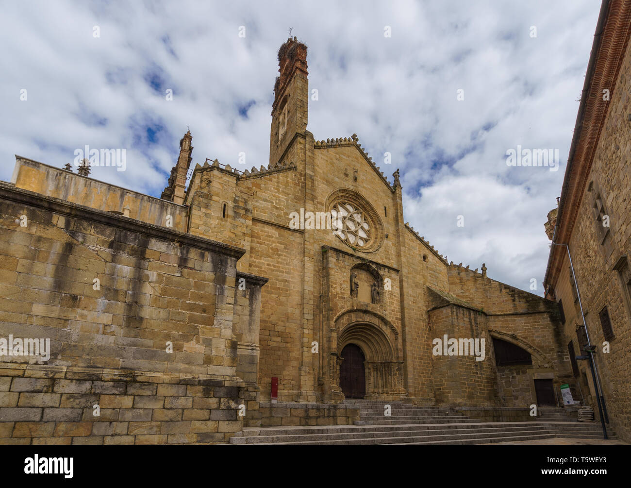 Old Cathedral Of Plasencia Or Catedral De Santa Maria Spain Stock