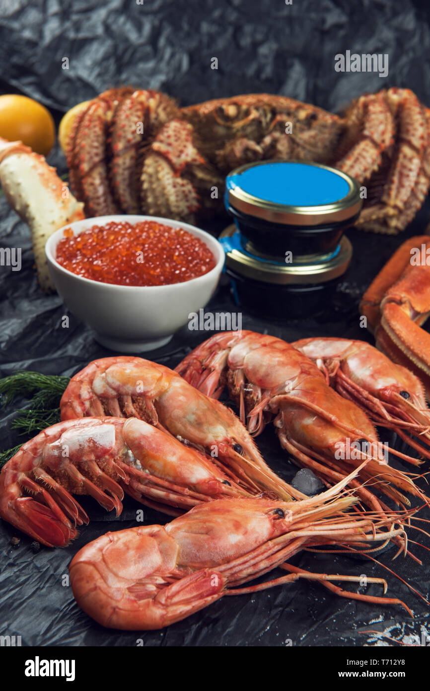 Set Of Fresh Seafood Stock Photo Alamy