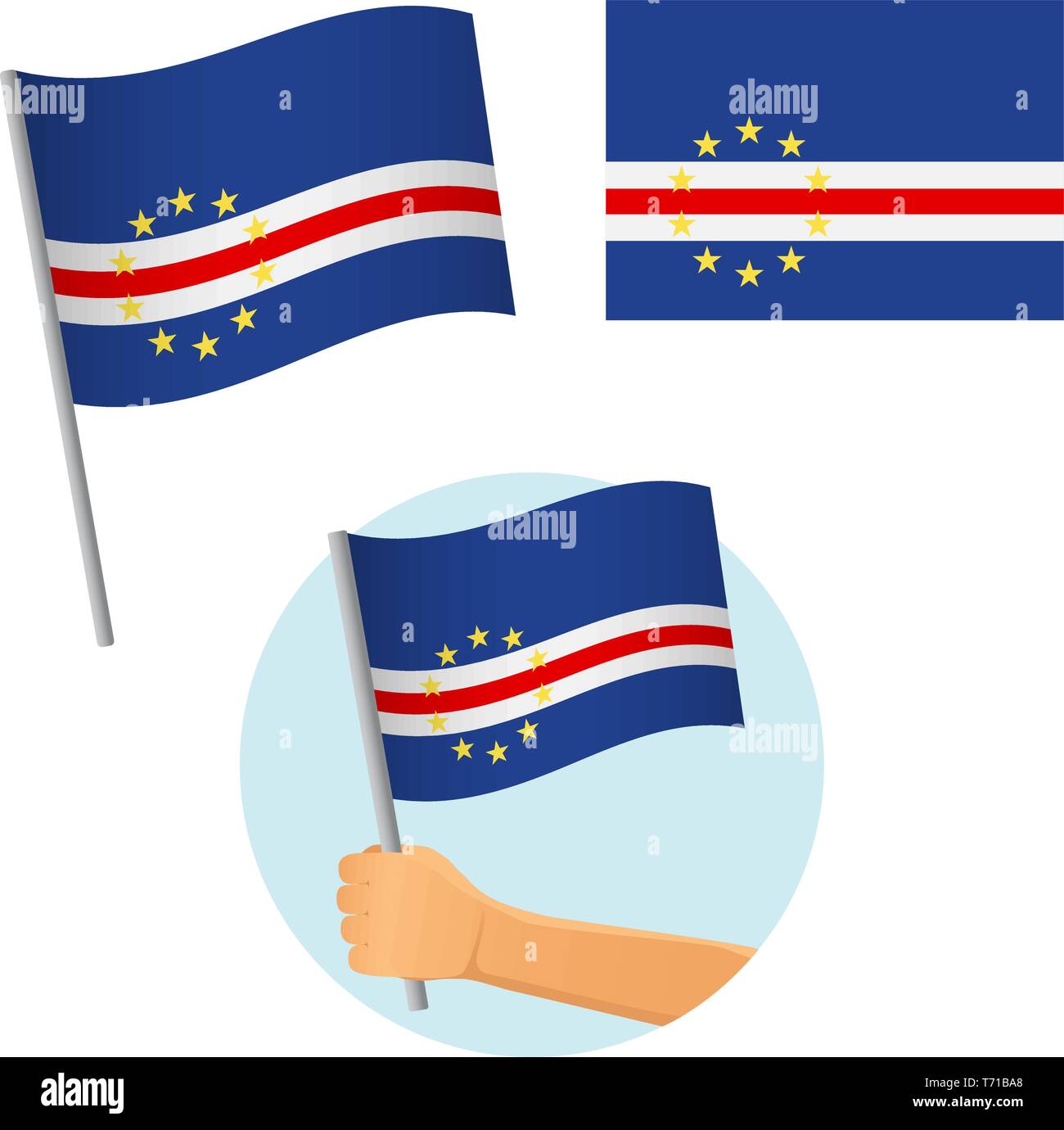 Cape Verde Flag In Hand Patriotic Background National Flag Of Cape