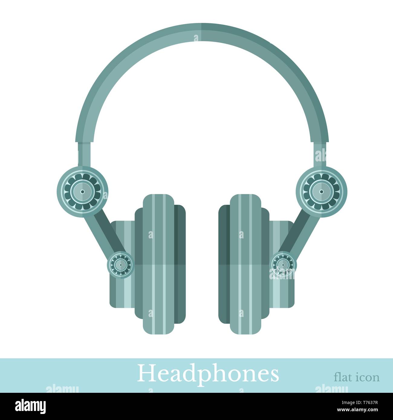 Flat Headphones Icon On White Stock Vector Image Art Alamy