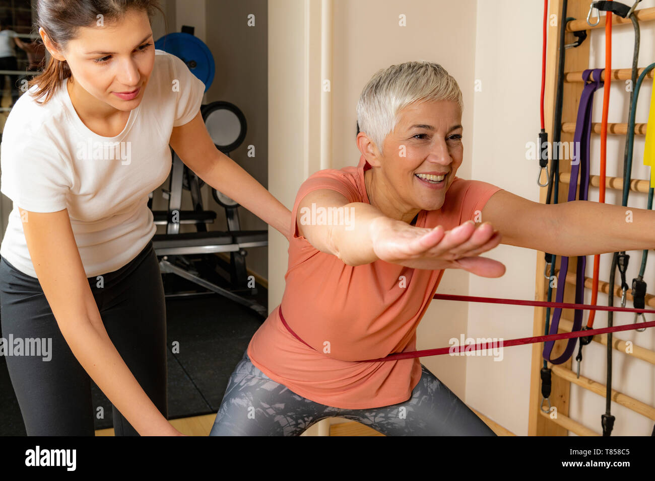 Mature Woman Squat Exercise Hi Res Stock Photography And Images Alamy