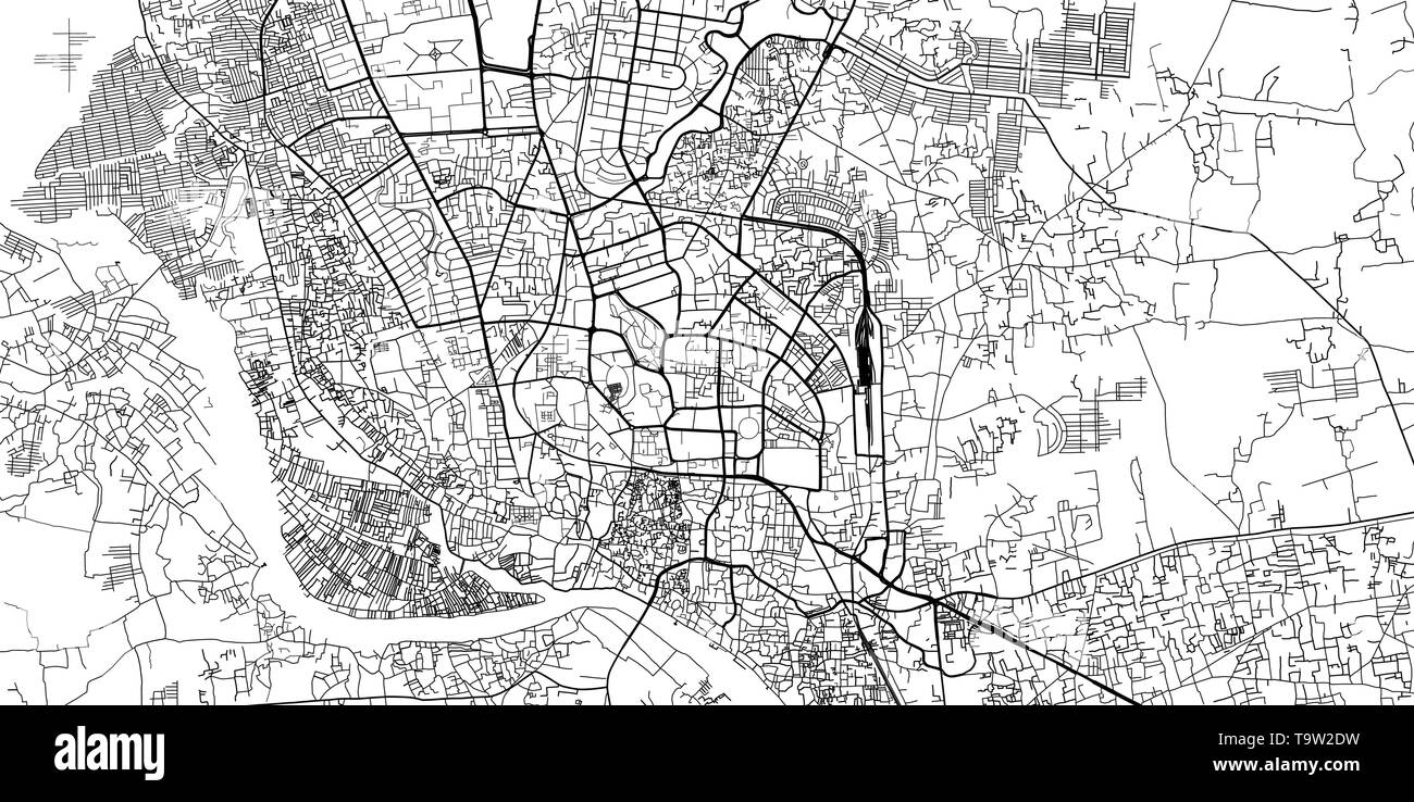 Urban Vector City Map Of Dhaka Bangladesh Stock Vector Image Art Alamy