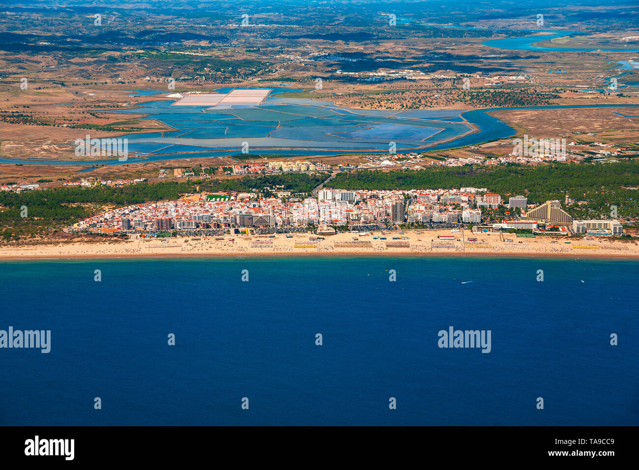 Monte Gordo Beach In The Background Vila Real De Santo Antonio Natural