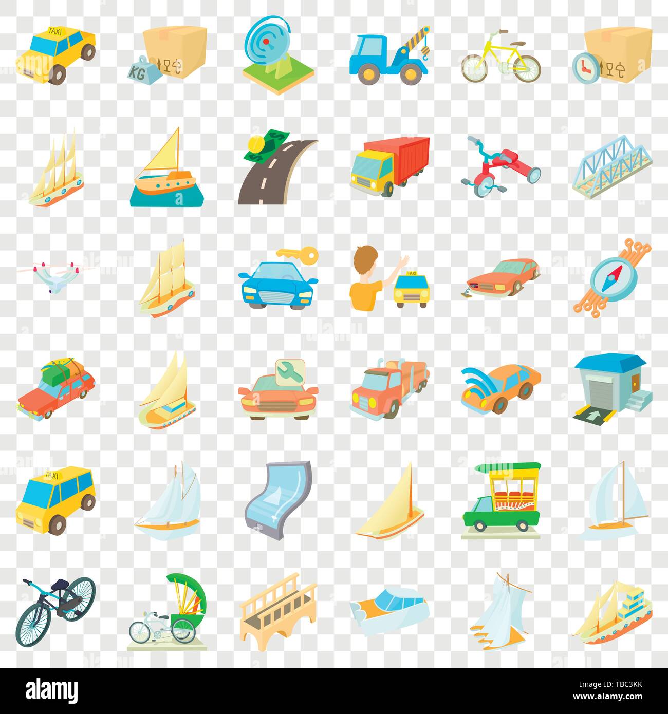 Bicycle Icons Set Cartoon Style Stock Vector Image Art Alamy